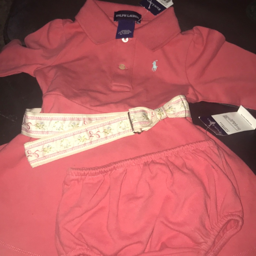 Brushed salmon color Ralph Lauren polo dress
